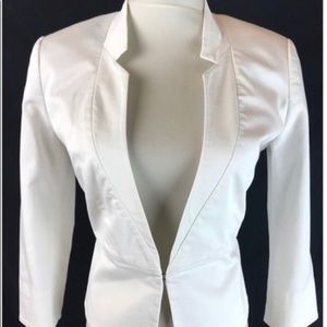 Express 3/4 Sleeve White Lined Blazer